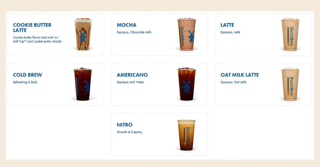 Dutch Bros Classics Menu USA